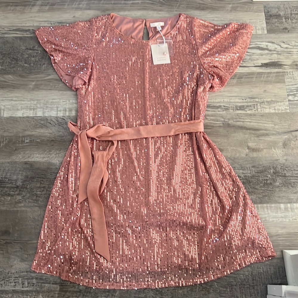 NWT Lauren Conrad Sequin lined OOS dress size M - Picture 3 of 10